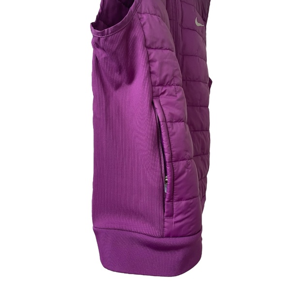 Nike Vest Womens Medium Purple Puffer Therma Fit Running Full Zip Pockets - Picture 5 of 10